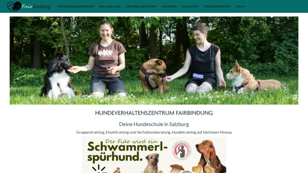 Website Screenshot: Hundeverhaltenszentrum Fairbindung Sarah Prodinger Manuela Leib - FairBindung - Date: 2023-06-26 10:26:24