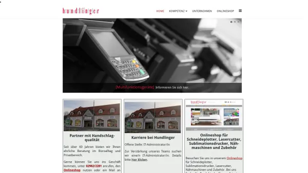 Website Screenshot: Hundlinger Bürotechnik u HandelsgesmbH Co KG VOBIS Shop start - Home - Hundlinger Bürotechnik - Date: 2023-06-22 15:16:32