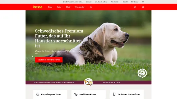 Website Screenshot: husse kärnten - Husse Österreich - Schwedisches Tierfutter - Date: 2023-06-15 16:02:34