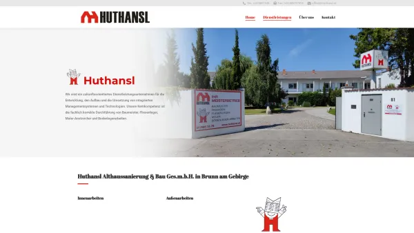 Website Screenshot: R.Huthansl Bau und Malerbetriebs GmbH - Huthansl Althaussanierung & Bau Ges.m.b.H. in Wien - Date: 2023-06-22 15:16:33