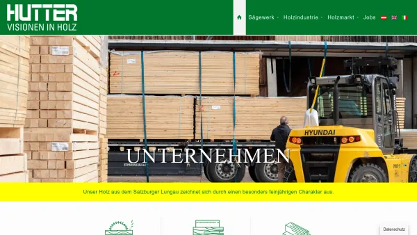 Website Screenshot: Hutter Holzindustrie Holzmarkt - HUTTER - HOLZ | Sägewerk, Holzindustrie & Holzmarkt in St. Michael, Lungau, Salzburg - Date: 2023-06-15 16:02:34