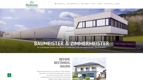 Website Screenshot: Hutterer - Hutterer Bau GmbH - Baumeister und Zimmerei in Straßwalchen - Date: 2023-06-22 15:21:21