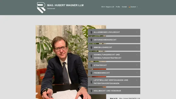 Website Screenshot: Hubert Wagner - Rechtsanwalt | Mag. Hubert Wagner - Date: 2023-06-22 15:16:05