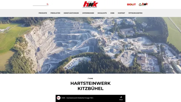 Website Screenshot: HWK - Hartsteinwerk Kitzbühel Ges.m.b.H. - Hartsteinwerk Kitzbühel - Date: 2023-06-22 15:16:05