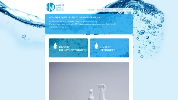 Website Screenshot: Gernot Harrer Wassertechnik - Home - HWT - Date: 2023-06-22 15:12:45