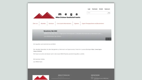 Website Screenshot: MEGA Milton Erickson Gesellschaft für Klinische Hypnose und Kurztherapie Austria - Milton Erickson Gesellschaft Austria - Jetzt online anmelden! - Date: 2023-06-22 15:12:45