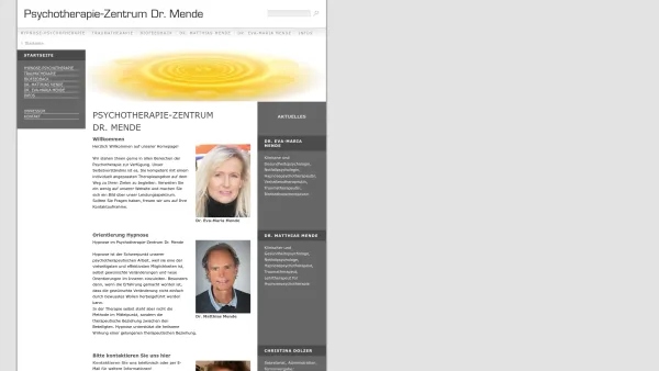 Website Screenshot: Psychotherapie Zentrum Hypnose Dr.Mende Biofeedback Psychotherapie Verhaltestherapie Dr.Eva-Maria Mende Salzburg Austria Österreic - Psychotherapie-Zentrum Dr. Mende - Hypnose, Verhaltenstherapie, Biofeedback - Date: 2023-06-22 15:12:45