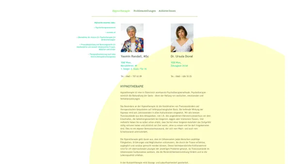 Website Screenshot: Duval Ursula Hypnotherapie Hypnosetherapie Hypnose Psychotherapie - Hypnotherapie / Hypnosetherapie und Psychotherapie in Wien - Date: 2023-06-22 15:12:45