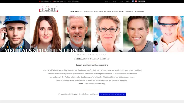Website Screenshot: i-diom professionelles Sprachtraining - Englisch und andere Sprachen lernen in Wien - Date: 2023-06-22 15:12:45