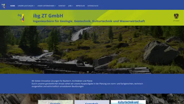 Website Screenshot: ibg Ingenieurbüro für Geologie und Geotechnik ZT GmbH - Ingenieurbüro Geologie + Geotechnik - Date: 2023-06-22 15:12:45