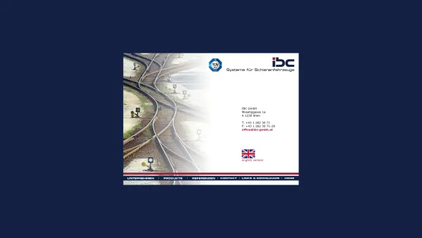 Website Screenshot: IBC GmbH - IBC GmbH Wien – Systeme für Schienenfahrzeuge - Date: 2023-06-15 16:02:34