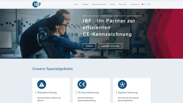 Website Screenshot: IBF-Automatisierungs und Sicherheitstechnik GmbH. Co. KEG - IBF – Ihr Partner zur effizienten CE-Kennzeichnung - Date: 2023-06-22 15:12:45
