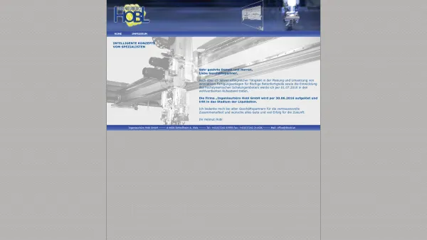 Website Screenshot: Ingenieurbüro Hobl GmbH - Ingenieurbüro Hobl GmbH :: - Date: 2023-06-22 15:14:16