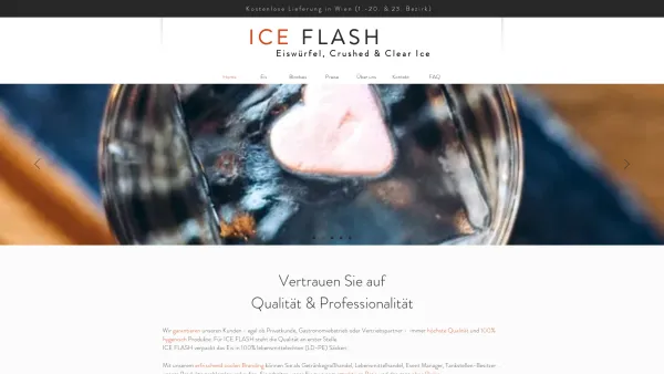 Website Screenshot: Ice Flash - ICEFLASH.at | Eiswürfel und Crushed Ice Bestellen | 0699 1196 8442 - Date: 2023-06-22 15:14:16