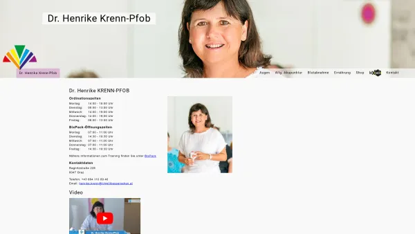 Website Screenshot: Dr. Henrike Krenn-Pfob - Akupunktur und Augenakupunktur - Dr. Henrike Krenn-Pfob in Graz / Ragnitz - Date: 2023-06-22 15:14:16