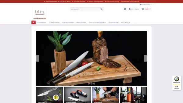 Website Screenshot: idee-exclusiv - Küchenmesser, Messerschleifer, Weinzubehör | Idee-Exclusiv - Date: 2023-06-22 15:14:16