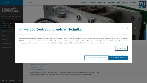 Website Screenshot: Institut für Elektrische Antriebe und Maschinen - E370-02-Forschungsbereich Antriebe und Leistungselektronik | TU Wien - Date: 2023-06-14 10:40:49