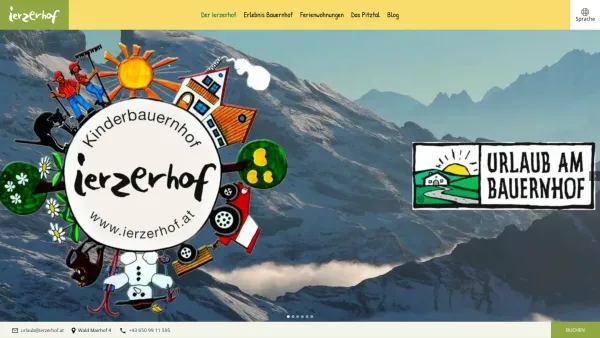 Website Screenshot: Ferienhof Erlebnisurlaub am Baby und Kinderbauernhof Pitztal Bauernhofurlaub Tirol - Bauernhofurlaub im Ierzerhof in den Tiroler Alpen - Date: 2023-06-22 15:12:48