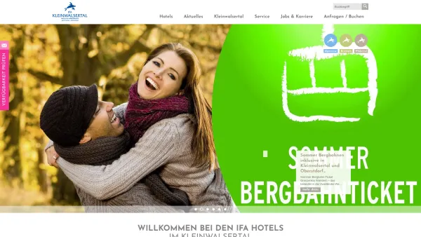 Website Screenshot: IFA Hotels Kleinwalsertal Drei Häuser estarkes Argument - IFA Hotels Kleinwalsertal | 3 und 4 Sterne-Hotels in Mittelberg - Date: 2023-06-22 15:12:48
