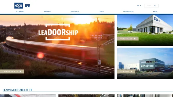 Website Screenshot: Knorr-Bremse GmbH, Division IFE - Startpage | IFE - Date: 2023-06-14 10:40:49