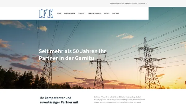Website Screenshot: IFK - IFK – Seit mehr als 50 Jahren Ihr zuverlässiger Partner in allen Kabelfragen - Date: 2023-06-22 15:12:48