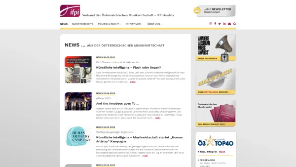 Website Screenshot: IFPI Austria Verband der Österreichischen Musik Wirtschaft - IFPI Austria - Verband der österreichischen Musikwirtschaft - - Date: 2023-06-22 15:12:48