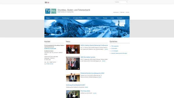 Website Screenshot: Institut für Grundbau und Bodenmechanik Technische Universität Wien - News - Forschungsbereich Grundbau, Boden- und Felsmechanik - Date: 2023-06-22 15:12:48