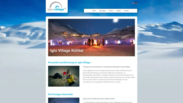 Website Screenshot: IGLU-VILLAGE Kühtai - Home - Iglu Village - Kühtai - Tirol - Date: 2023-06-15 16:02:34