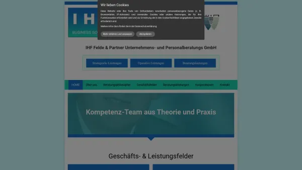 Website Screenshot: IHF Felde Partner Unternehmens und Personalberatungs GmbH - Home - IHF Business Solution - Felde u. Partner Unternehmens- u. Personalberatungs GmbH - Date: 2023-06-14 10:40:49