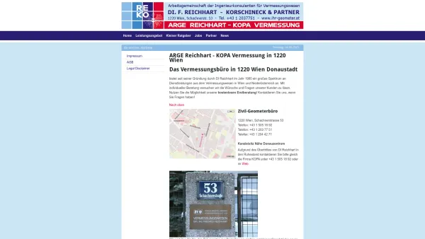 Website Screenshot: Vermessung Reichhart Dipl.-Ing. Friedrich Reichhart - ARGE REICHHART - KOPA VERMESSUNG: REKO root - Date: 2023-06-14 10:40:49