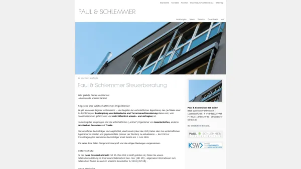 Website Screenshot: Ihre Berater.at Wachter-Paul-Schlemmer Steuerberatungs OEG - Paul & Schlemmer Steuerberatung - Date: 2023-06-14 10:40:49