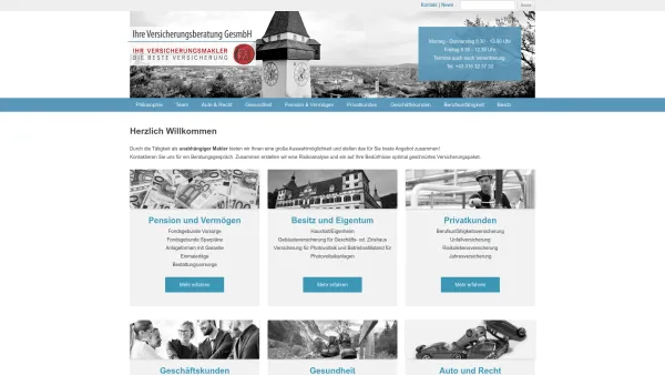 Website Screenshot: Ihre Versicherungsberatung Ges.mbH - IhreVersicherung.com | Unabhängiger Versicherungsmakler in Graz - Date: 2023-06-15 16:02:34