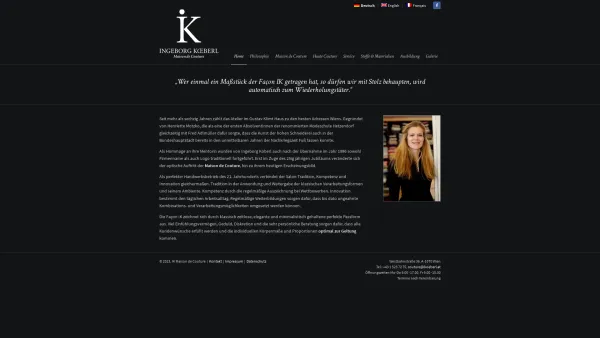 Website Screenshot: Maison de Couture Ingeborg Köberl - Exklusive Mode für Damen, 1070 Wien - Ingeborg Köberl - Date: 2023-06-22 15:16:05