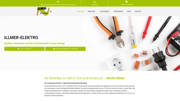 Website Screenshot: Illmer Elektro - Elektriker in Hall in Tirol und Innsbruck - Date: 2023-06-22 15:16:05