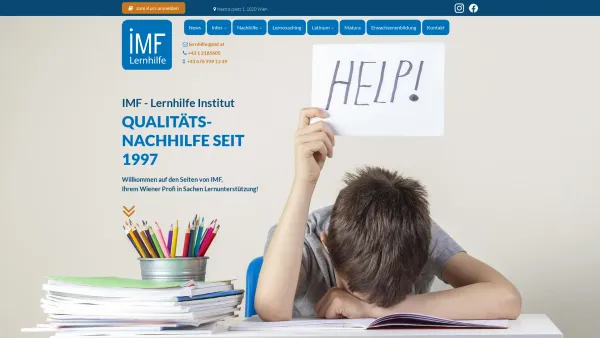 Website Screenshot: +++ IMF Lernhilfe-Institut - IMF Lernhilfe - Nachhilfe in 1020 Wien - Date: 2023-06-22 15:21:21