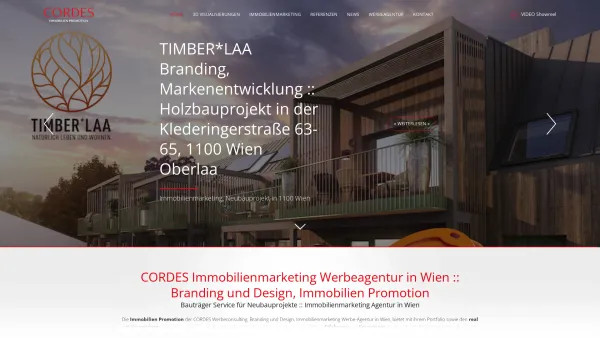 Website Screenshot: CORDES Werbeconsulting GmbH - Immobilienmarketing Agentur Wien I Bauträger Neubauprojekte CORDES - Date: 2023-06-22 15:12:51