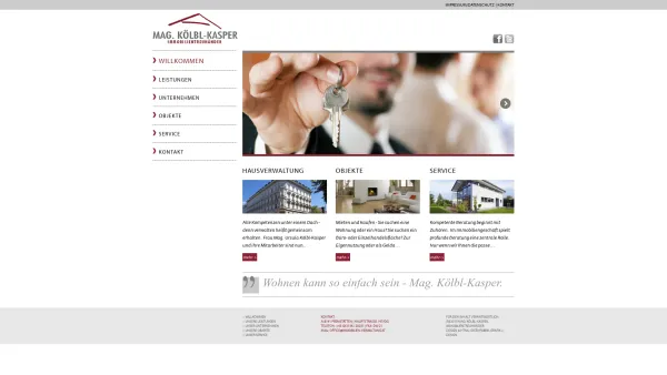 Website Screenshot: Mag. Kölbl-Kasper Hausverwaltung Makler - Mag. Kölbl-Kasper - Wohnen kann so einfach sein... - Date: 2023-06-15 16:02:34