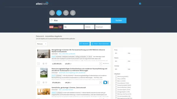Website Screenshot: IMMOkralle.at - Meta-Anzeigenportal für Immobilien in Österreich - alleskralle.com - Date: 2023-06-22 15:12:51