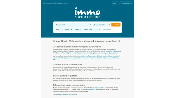 Website Screenshot: immosuchmaschine - Immobilien Suchmaschine für Wohnung, WG, Haus und Grundstück - immosuchmaschine.at - Date: 2023-06-22 15:12:51