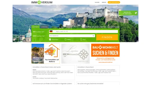 Website Screenshot: Immoversum.com die Immobiliensuchmaschine - IMMOVERSUM - Die Immobilienplattform - Date: 2023-06-14 10:40:52