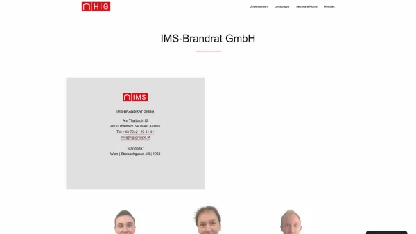 Website Screenshot: Brandschutz Brandschuztplan Engineering Linz Austria Österreich Consulting Schulung Löschübung Ausbildung Fluchtwegplan Brandschut - IMS-Brandrat GmbH - HIG Gruppe - Date: 2023-06-22 15:14:20