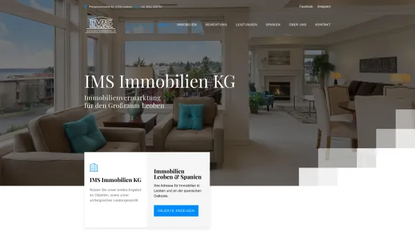 Website Screenshot: IMS IMMOBILIEN KG - IMS Immobilien KG | Immobilien Leoben & Spanien - Date: 2023-06-22 15:14:20