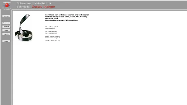 Website Screenshot: Gustav Schlosserei Inanger - Schlosserei Inanger - Date: 2023-06-14 10:40:52