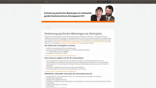 Website Screenshot: INDIVIDUAL COACHING - Evaluierung psychischer Belastungen gem. ASchG 2013 | - Date: 2023-06-22 15:14:20