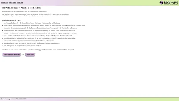 Website Screenshot: Indiware, individuelle Softwarelösungen, Barbara Langwieser - Software, so flexibel wie Ihr Unternehmen - Date: 2023-06-22 15:14:20