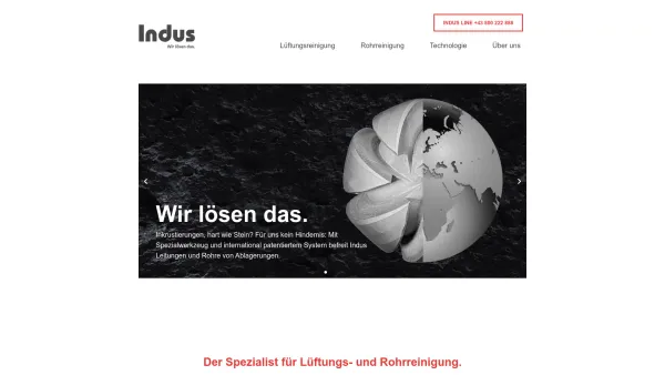 Website Screenshot: I.T.A. Indus Technologie Austria GmbH - Indus - Der Spezialist für Lüftungs- und Rohrreinigung. - Date: 2023-06-15 16:02:34