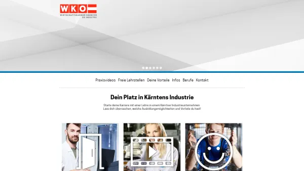 Website Screenshot: Industriekarriere Wirtschaftskammer Kärnten - Ausbildung, Lehre & Lehrstellen Kärnten - Date: 2023-06-22 15:12:53