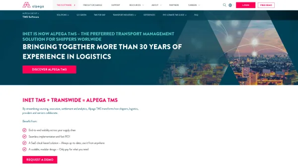 Website Screenshot: inet-logistics GmbH - inet logistics: Use digitalization to your advantage | Alpega - Date: 2023-06-22 15:12:53