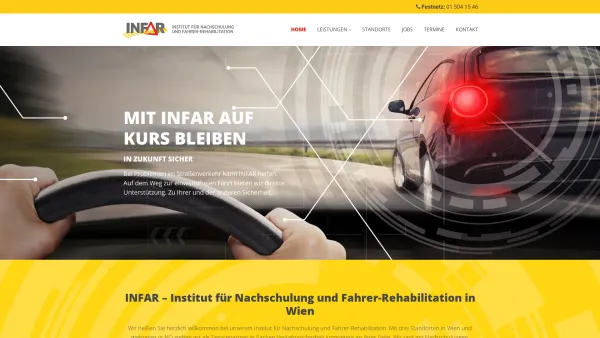 Website Screenshot: INFAR Institut für Nachschulung und Fahrerrehabilitation, Landesstelle Wien - INFAR Wien | Herzlich willkommen - Date: 2023-06-22 15:12:53