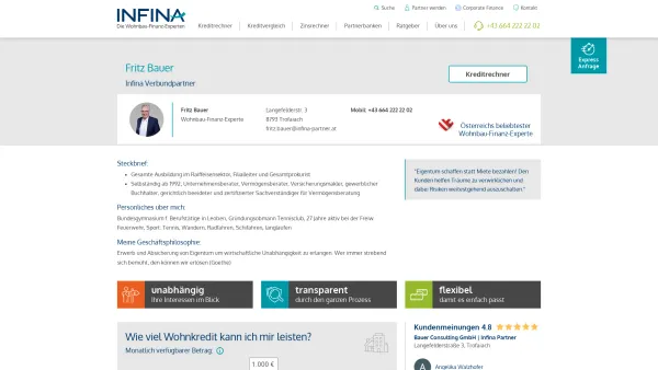 Website Screenshot: Bauer Consulting GmbH | Infina Partner - Fritz Bauer - Date: 2023-06-26 10:26:24